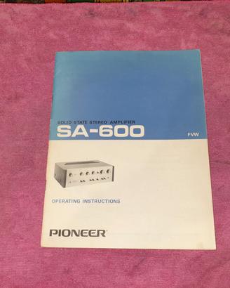Pioneer SA-600 operating instructions