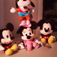 set peluche Disney Topolino Minnie e Pippo