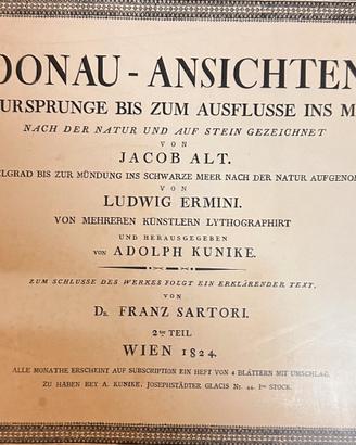Litografia Donau-Ansichten Jacob Alt (Vienna 1824)