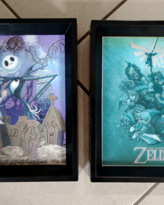 2 quadri olografici Zelda/Nightmare before christm