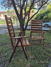 poltroncine da giardino  acacia tinta mogano