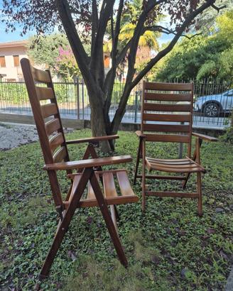 poltroncine da giardino  acacia tinta mogano