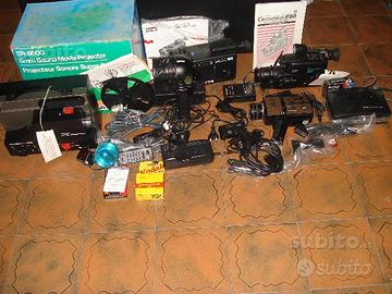 Lotto proiettore, videocamere, fotocamera vintage