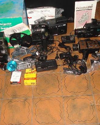 Lotto proiettore, videocamere, fotocamera vintage