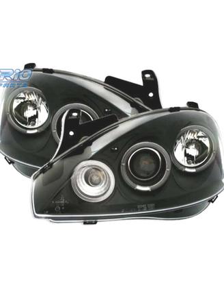 FARI OPEL CORSA C 00-06 ANGEL EYES FONDO NERO H1 H