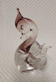 Murano V. Nason 'Cigno' in vetro trasparente