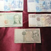 5 banconote Lire Italiane 