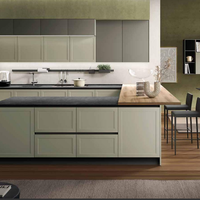 CUCINA LINEARE+ ISOLA  CON  COLONNA LIVING +TAVOLO