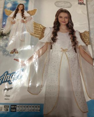 Abito carnevale angioletto 5/7 bambina 5/7anni