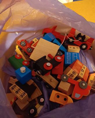 puzzle e pezzi treni legno land