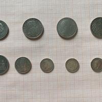 Lotto 9 monete argento estere straniere