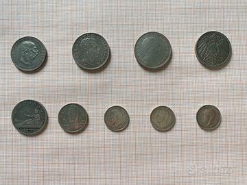 Lotto 9 monete argento estere straniere