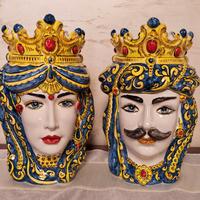 Teste di Moro in ceramica di Caltagirone.