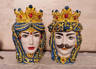 Teste di Moro in ceramica di Caltagirone.