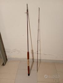 Canna da pesca Vintage a 2 Pezzi Manico in Sughero