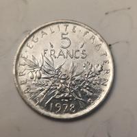 Moneta 5 francs anno 1973