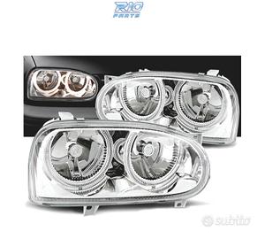 FARI VOLKSWAGEN VW GOLF 3 ANGEL EYES CROMATI FONDO