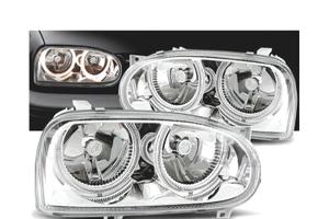 FARI VOLKSWAGEN VW GOLF 3 ANGEL EYES CROMATI FONDO