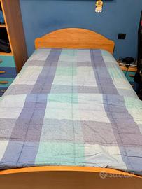 Letto in ciliegio + rete + materasso 1/2  