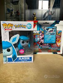 Glaceon Flocked Funko Pop + Carte Pokemon