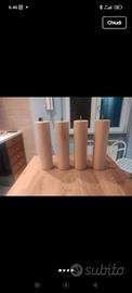 set di piedini in legno massello nuovi 