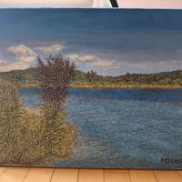quadro dipinto "Lago Toscano"