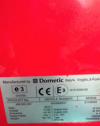 Generatore dometic t 5500h 