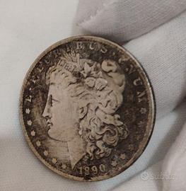 Moneta da un Dollaro Morgan argento 1890