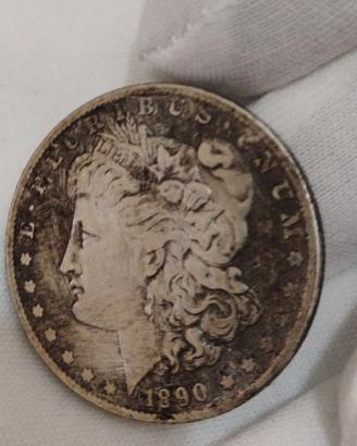 Moneta da un Dollaro Morgan argento 1890