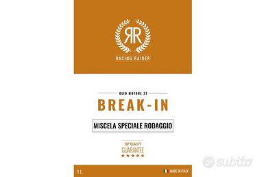 Olio miscela sintetico RR BREAK-IN speciale rodagg