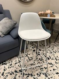 Sgabello in polipropilene bianco