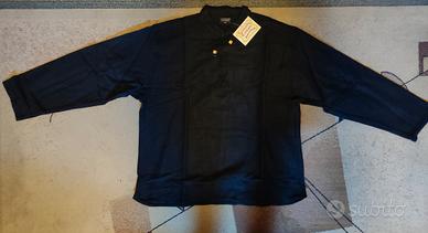 Camicia doppio cotone nera XXL,Larp, GRV, Teatro