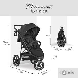 passeggino hauck rapid 3r, fino a 22 kg, 3 ruote