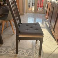 Set di sedie in legno grigio anatrice con cuscino