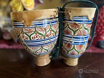 Bongo tamburo decorato a mano Marocchino/ tunisino