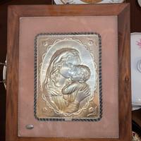 Quadro madonna e bambinello argento 925