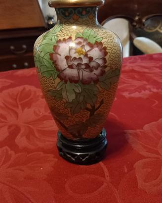 Vasetto vintage Cloisonné fondo avorio