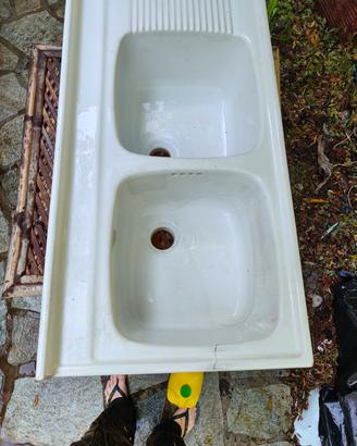 lavandino da cucina 2 vasche ceramica
