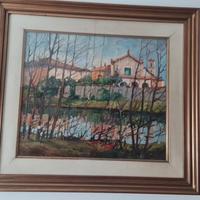 parco  Monza dipinto quadro dal grande Capelletti