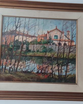 parco  Monza dipinto quadro dal grande Capelletti