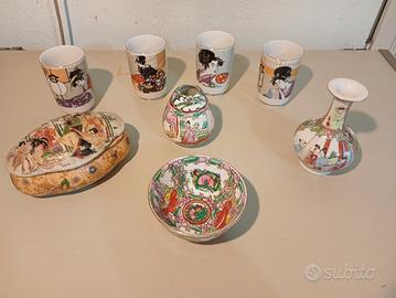 Lotto Porcellana Orientale Vintage Cinese e Giappo