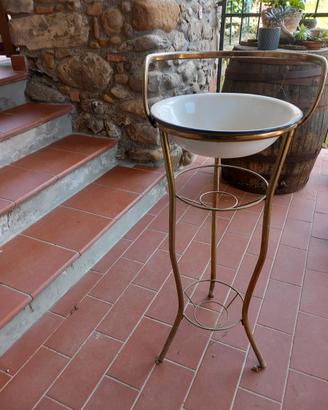 Portacatino e catino in ceramica vintage