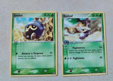 Seedot 76/100 e
Nuzleaf 48/10 Ex Sandstorm Pokémon