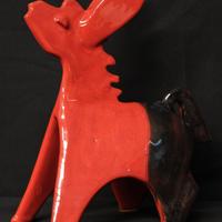 Asino Stilizzato Ceramica Vietrese Rosso D'acunto