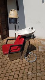 lavabo lavateste e casco asciugacapelli