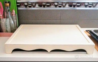 Copri fornelli nuovo in legno bianco panna