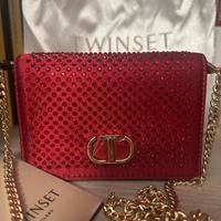 Mini borsa a tracolla Twinset raso strass