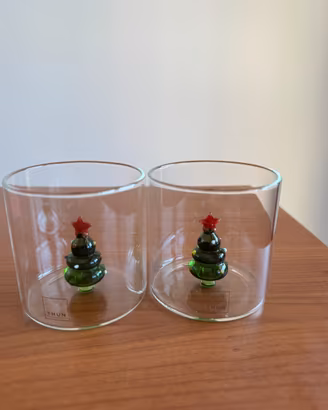 THUN set 2 bicchieri con albero nuovi in scatola