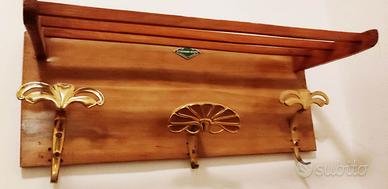 Attaccapanni in legno e Ottone - Modello Bergamo