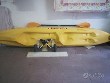 Canoa + Pagaia+ Carrellino da Trasporto.